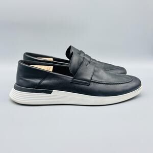 Wolf & Shepherd Shoes Mens 10 Black Leather Penny Loafers Slip On Comfort Dress